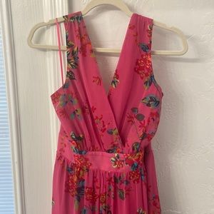 Express Pink Floral Halter Maxi Dress